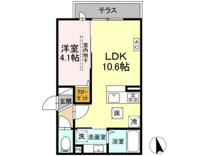 D PAINA大丸(1LDK/1階)の間取り写真