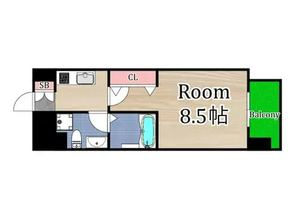 グラマシー京橋(1K/6階)の間取り写真