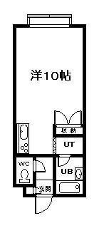 コットンハウス8(ワンルーム/2階)の間取り写真