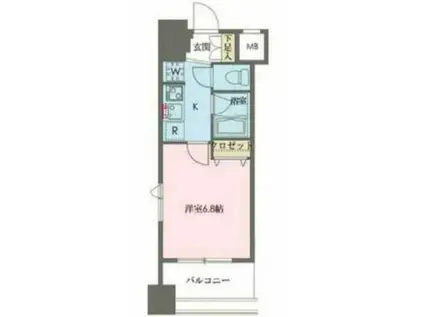 ドゥーエ新川(1K/11階)の間取り写真