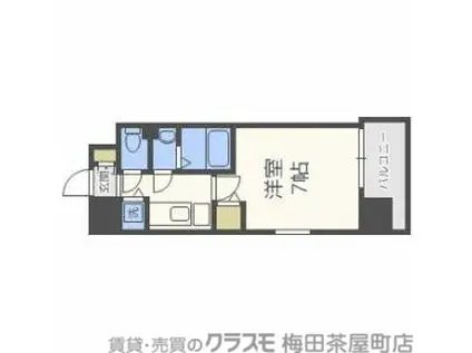 セイワパレス玉造上町台(1K/3階)の間取り写真