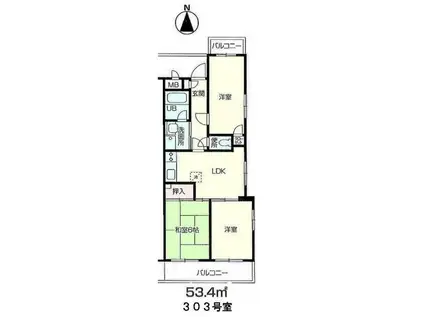 イオ甲子園I番館(3LDK/3階)の間取り写真