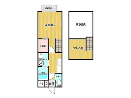 EXE富士見ヶ丘(1K/2階)の間取り写真