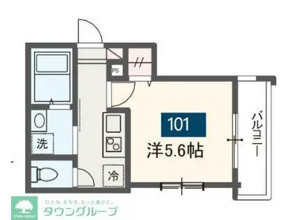 MELDIA八王子(1K/1階)の間取り写真