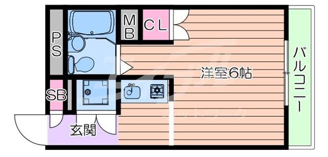 日の出プラザⅠ号館(1K/4階)の間取り写真