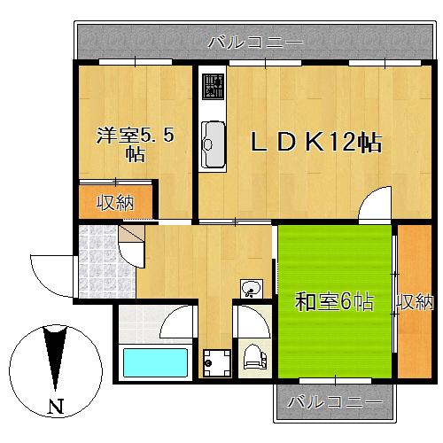 コーポ多喜(3DK/1階)の間取り写真