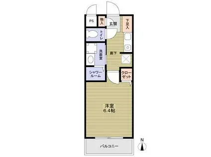 センチュリー蛍池(1K/1階)の間取り写真