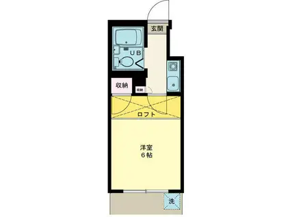 フラット深見(1K/1階)の間取り写真