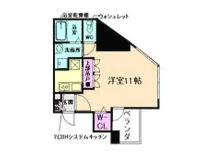 アドバンス西梅田IVエール(1DK/10階)の間取り写真