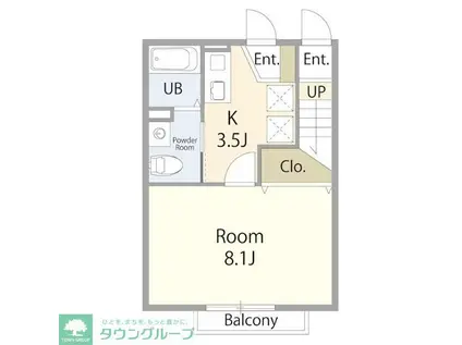 レーガベーネ松戸(1K/1階)の間取り写真