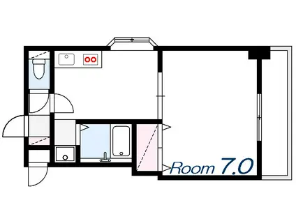 ライズ堺町(1DK/4階)の間取り写真