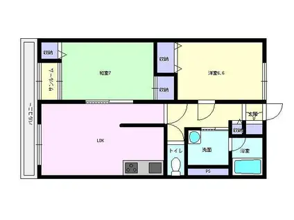 ビューパレス白金(2LDK/1階)の間取り写真