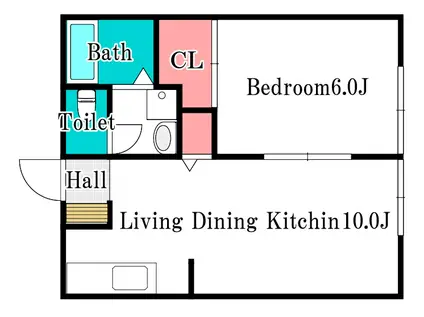 ハートピア7番館(1LDK/1階)の間取り写真
