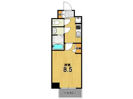 アドバンス京都エーデル(1K/3階)の間取り写真