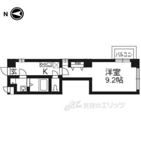 ビレイユ真英烏丸五条(1K/3階)の間取り写真