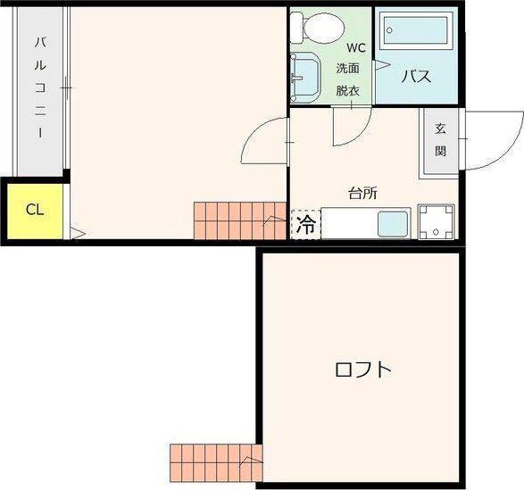 矢嶋コーポ(1K/1階)の間取り写真