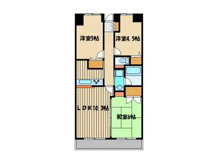 メインステイ関町(3LDK/6階)の間取り写真