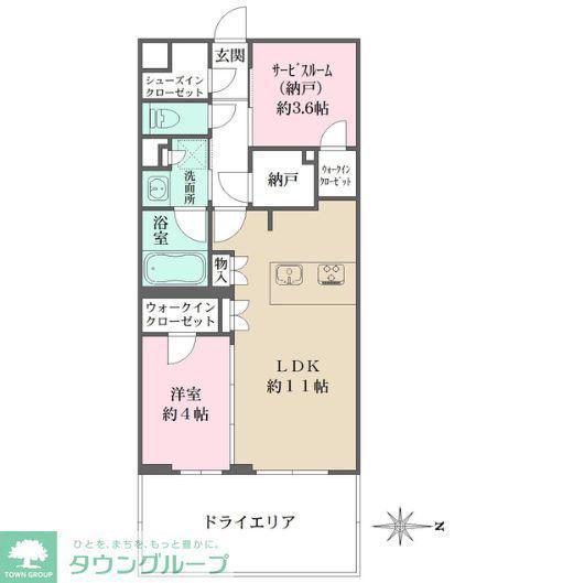 LA PERLA JIYUGAOKAII(1SLDK/B1階)の間取り写真