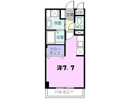 YI アイリス(1K/2階)の間取り写真