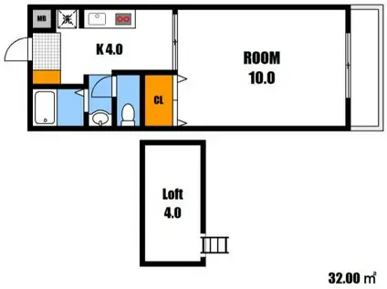 サンライズ伴駅前ビル(1K/3階)の間取り写真