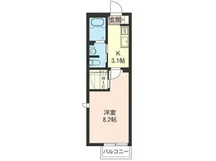 オリーブ北加瀬(1K/1階)の間取り写真