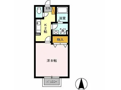 プリシェール久世(1K/1階)の間取り写真