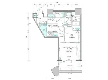パークタワー勝どきサウス(1LDK/17階)の間取り写真