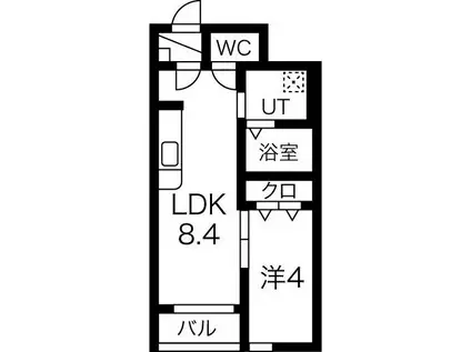 LE MEILLEUR村崎野(1LDK/1階)の間取り写真
