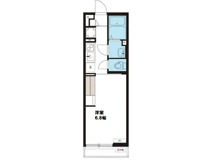 リブリ・サン茅ヶ崎(1K/1階)の間取り写真