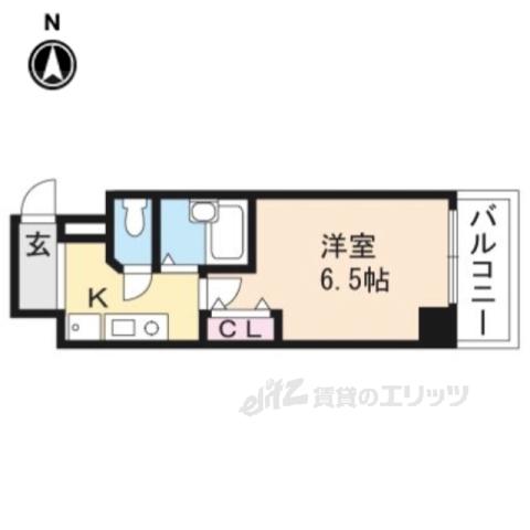 プレサンス京都烏丸御池(1K/8階)の間取り写真