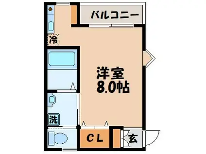 コーポYUKI(ワンルーム/1階)の間取り写真