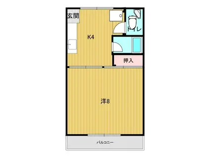 吉見ハイツ(1K/1階)の間取り写真