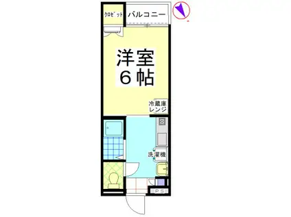 グリーンヒルズ335(1K/1階)の間取り写真