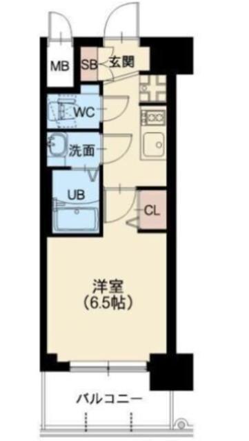 スプランディッドVII(1K/3階)の間取り写真