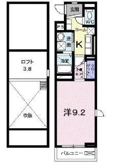 エンブレイス(1K/2階)の間取り写真