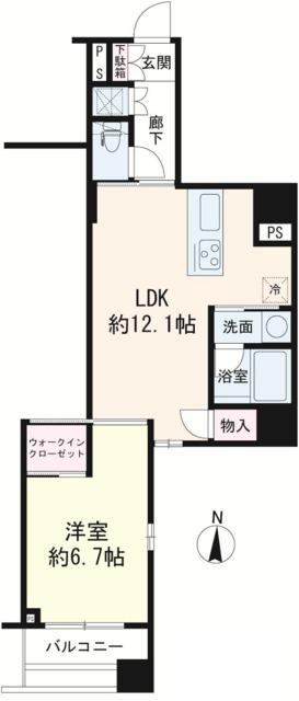 トラディス浅草橋(1LDK/7階)の間取り写真