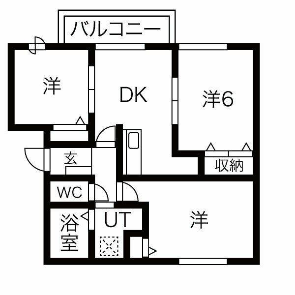 グリーンハイツB(3DK/2階)の間取り写真