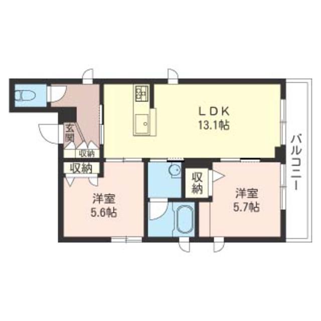 RESUME UII(2LDK/2階)の間取り写真