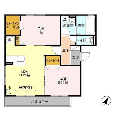 シーガルII(2LDK/3階)の間取り写真