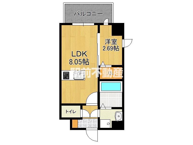 MODERN PALAZZO 西新PRE(1LDK/5階)の間取り写真