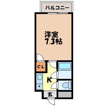 マンションハウス飛鳥(1DK/4階)の間取り写真