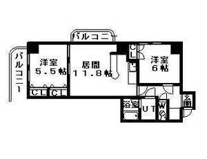 ウイング円山北町(2LDK/7階)の間取り写真