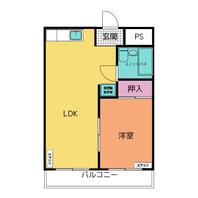 シティハイファイブ(1LDK/2階)の間取り写真