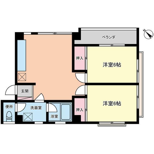 メゾン小田原(2LDK/4階)の間取り写真