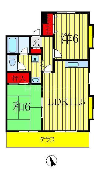 ガーデンハイツ(2LDK/1階)の間取り写真