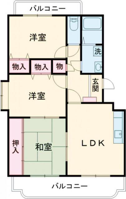 シャルム(3LDK/2階)の間取り写真