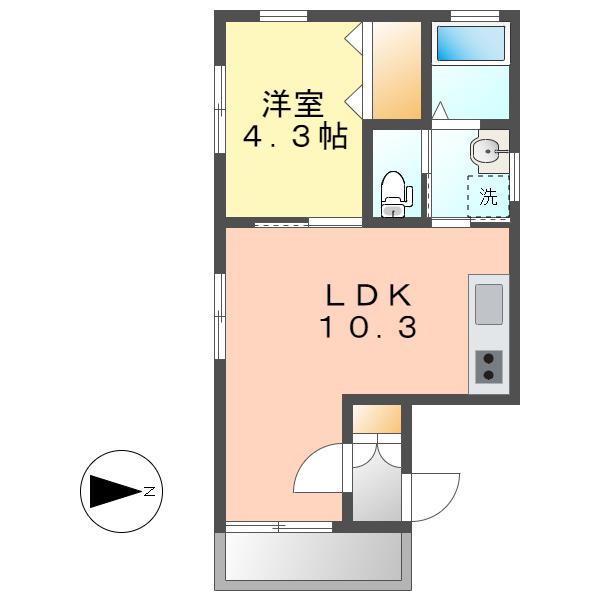N HOUSE(1LDK/2階)の間取り写真