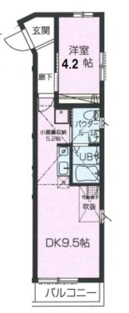 エストレジデンスひばりが丘(1LDK/2階)の間取り写真