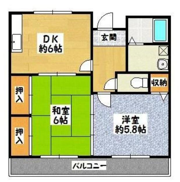 メゾンラフォーレ(2DK/2階)の間取り写真