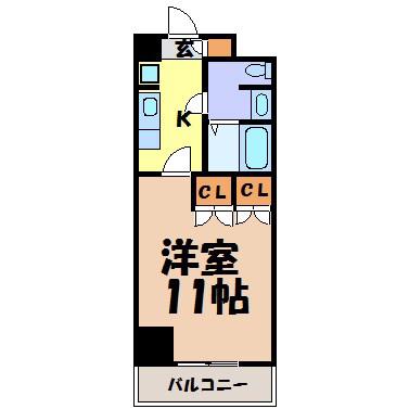 カーサステラ(1K/8階)の間取り写真
